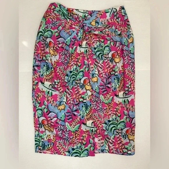 J. McLaughlin Blakely Freshfield Rose Skirt Knotted Size 8 - Picture 2 of 11